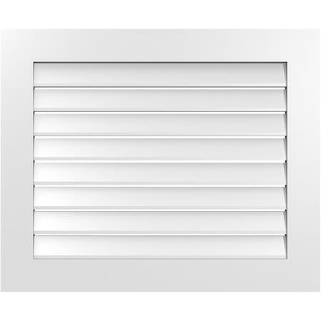 Ekena Millwork Vertical Surface Mount PVC Gable Vent: Functional, w/ 3-1/2"W x 1"P Standard Frame, 34"W x 28"H GVPVE34X2801SF